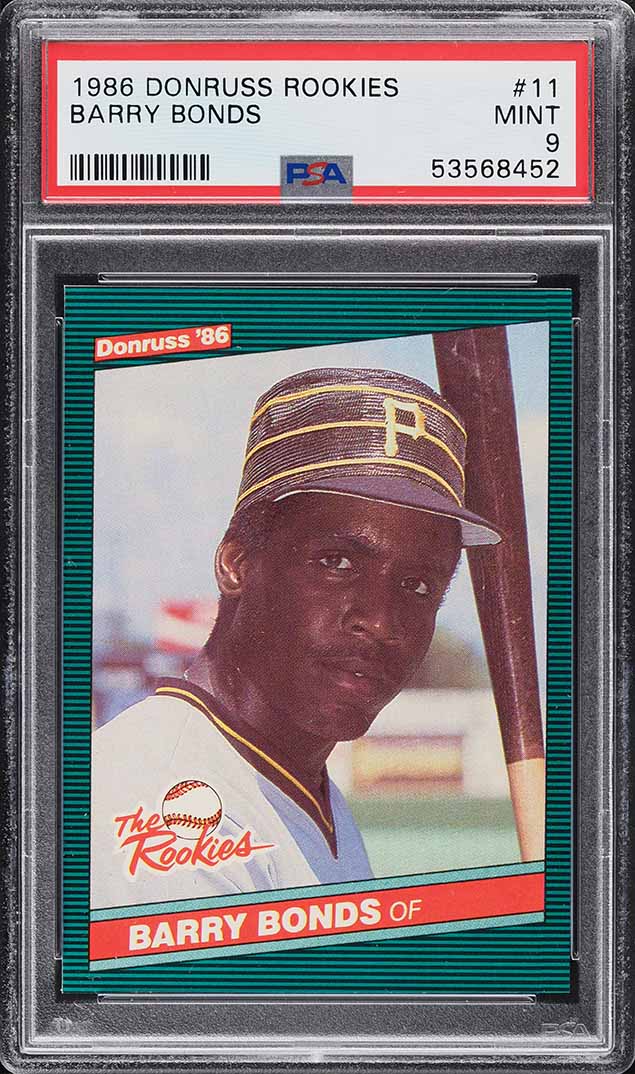 1986 Donruss The Rookies Barry Bonds ROOKIE #11 PSA 9 MINT