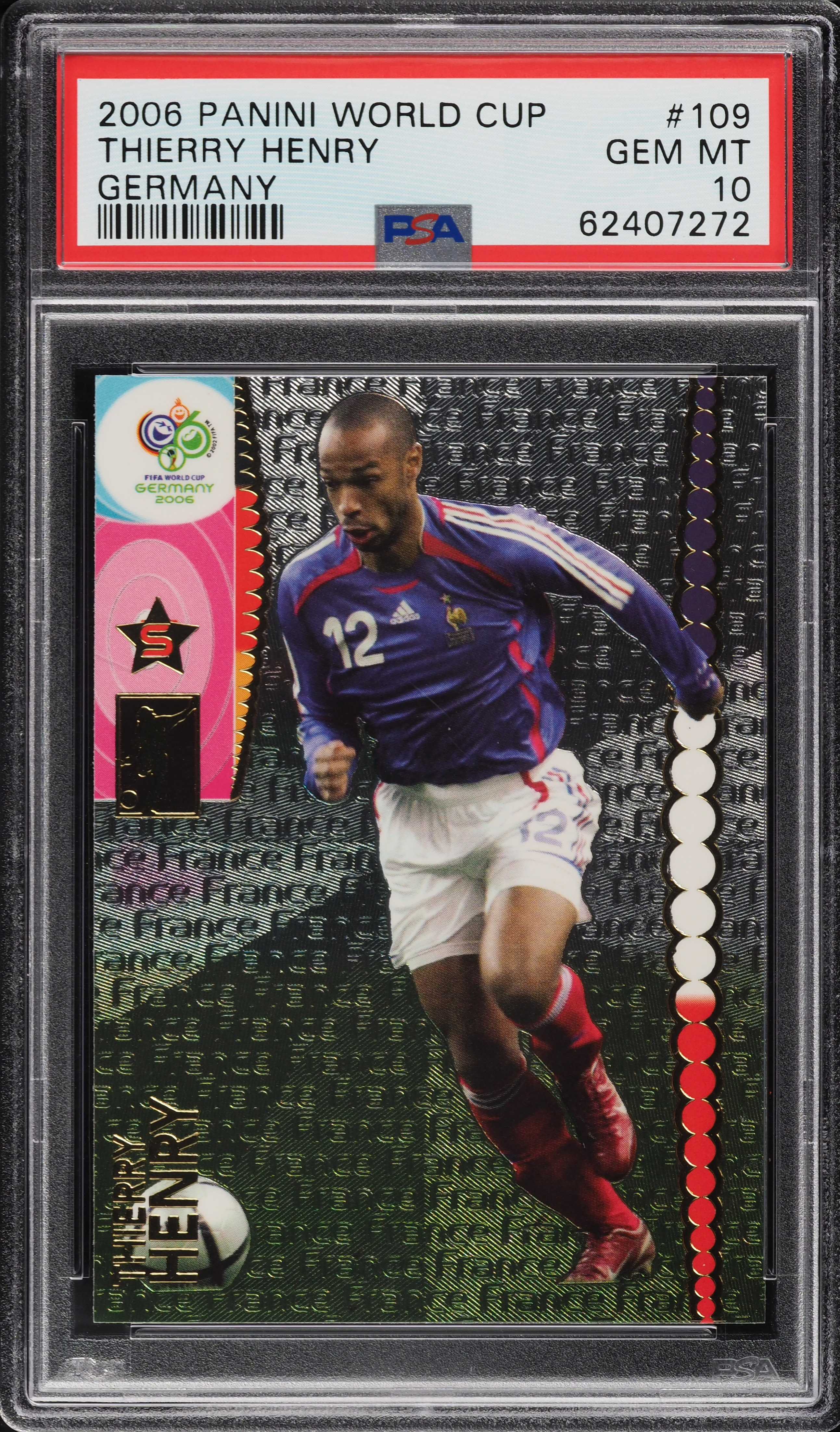 THIERRY HENRY 2002 Panini World Cup Soccer Card FRANCE #62
