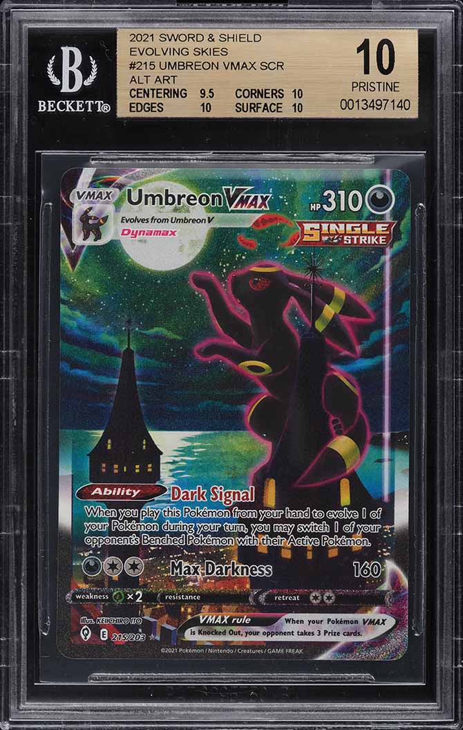 umbreon pokemon card 2021 Extended Art (digital Download) Commemorate your favorite tabletop game with this Umbreon VMAX 2021 Pokemon Evolving Skies Ultra Rare #095 PSA Authenticated 10 Card Pokemon SWSH07: Evolving Skies Umbreon