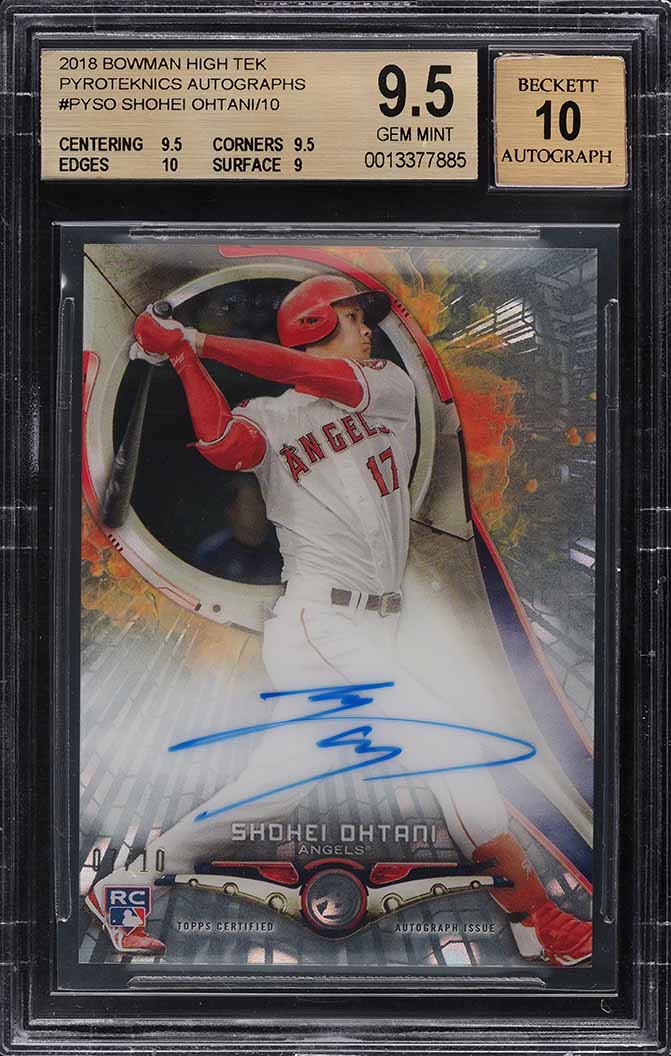 2018 Bowman High Tek Pyroteknics Shohei Ohtani ROOKIE AUTO /10 #PY