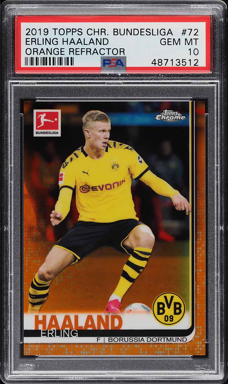2019 Topps Chrome Bundesliga Orange Refractor Erling Haaland RC