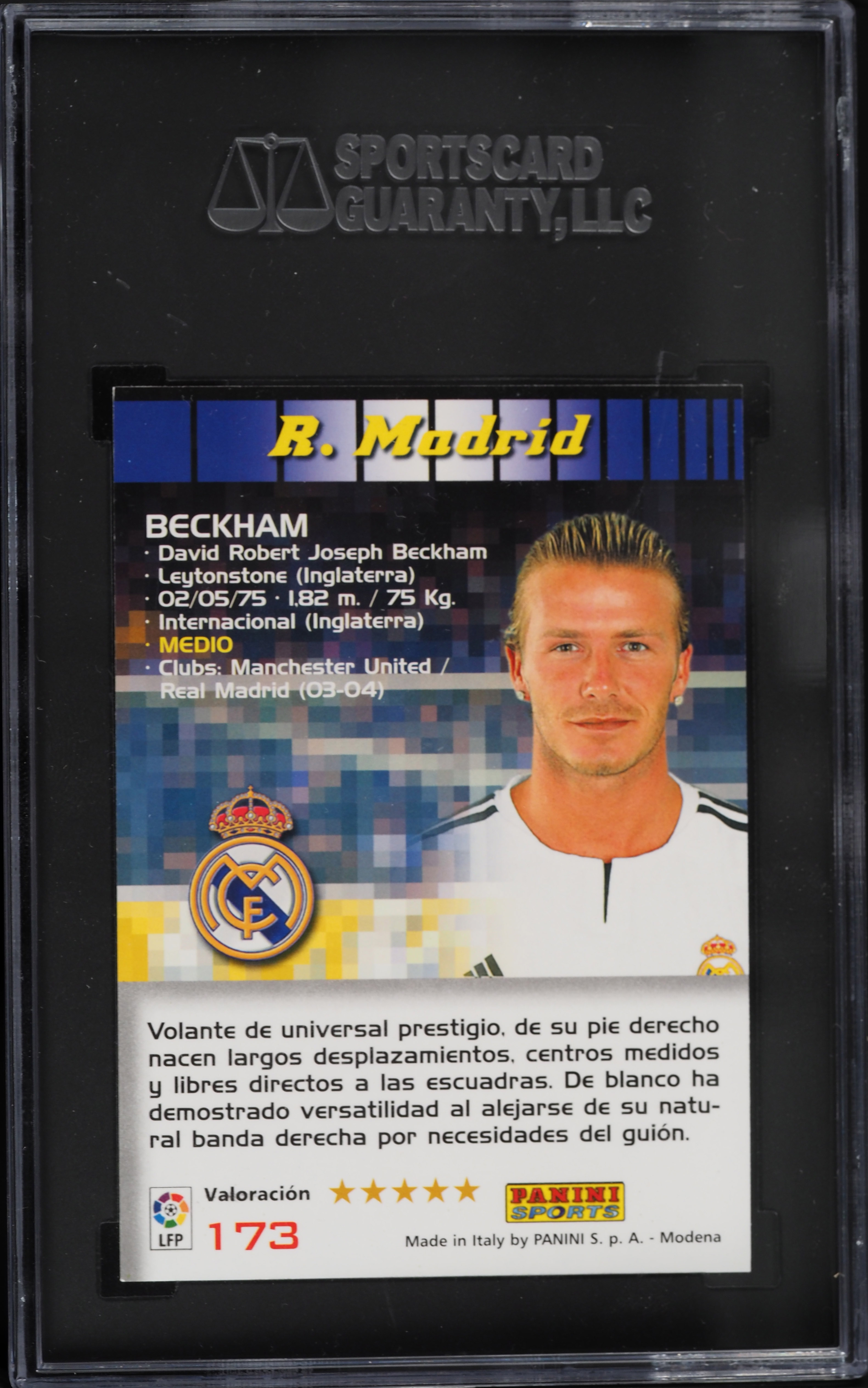 2004 Panini Mega Cracks David Beckham #173 SGC 8.5 NM-MT on