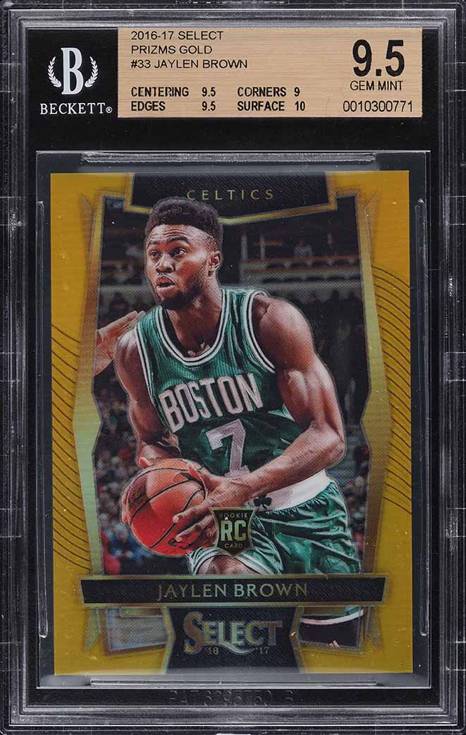 2016 Select Gold Prizms Jaylen Brown ROOKIE /10 #33 BGS 9.5 GEM MINT