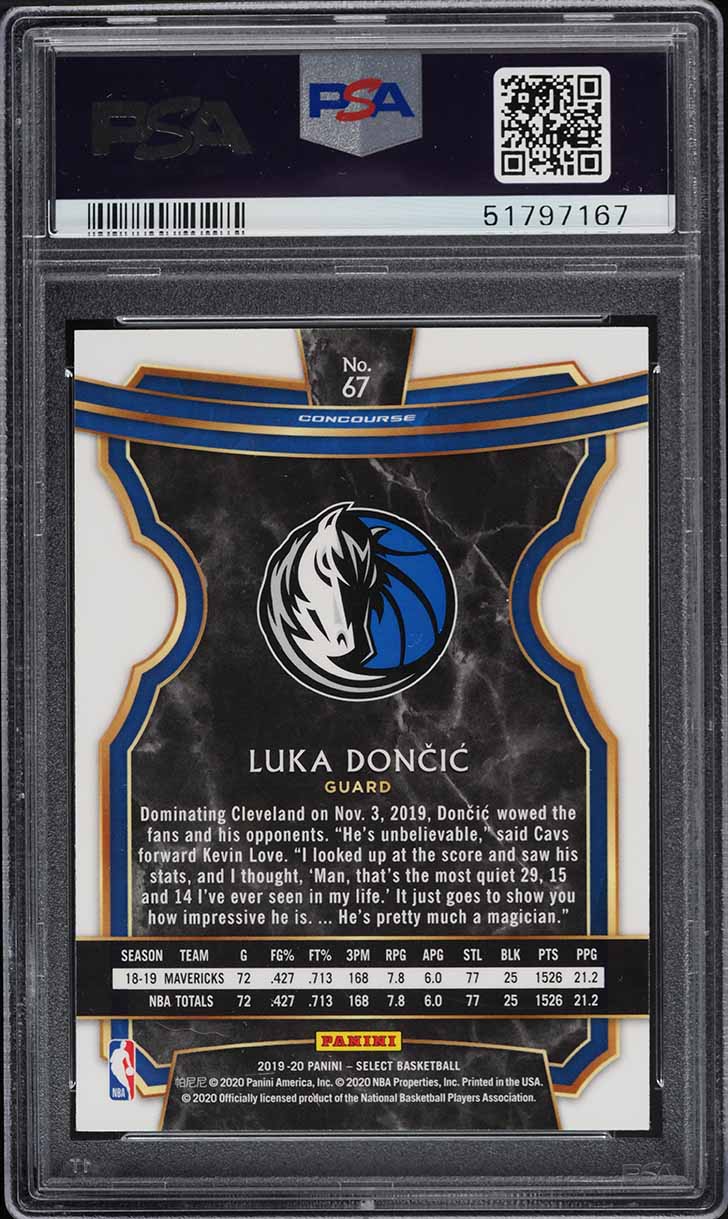 2019 Select Concourse Luka Doncic #67 PSA 9 MINT on Fanatics Collect