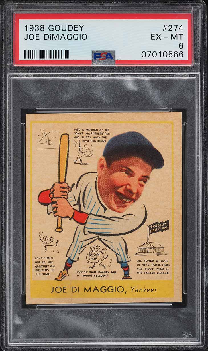 1938 Goudey Joe DiMaggio ROOKIE #274 PSA 6 EXMT