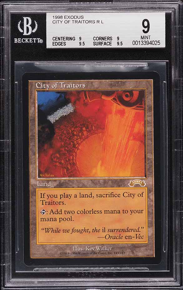 1998 Magic The Gathering MTG Exodus City Of Traitors R L BGS 9 MINT