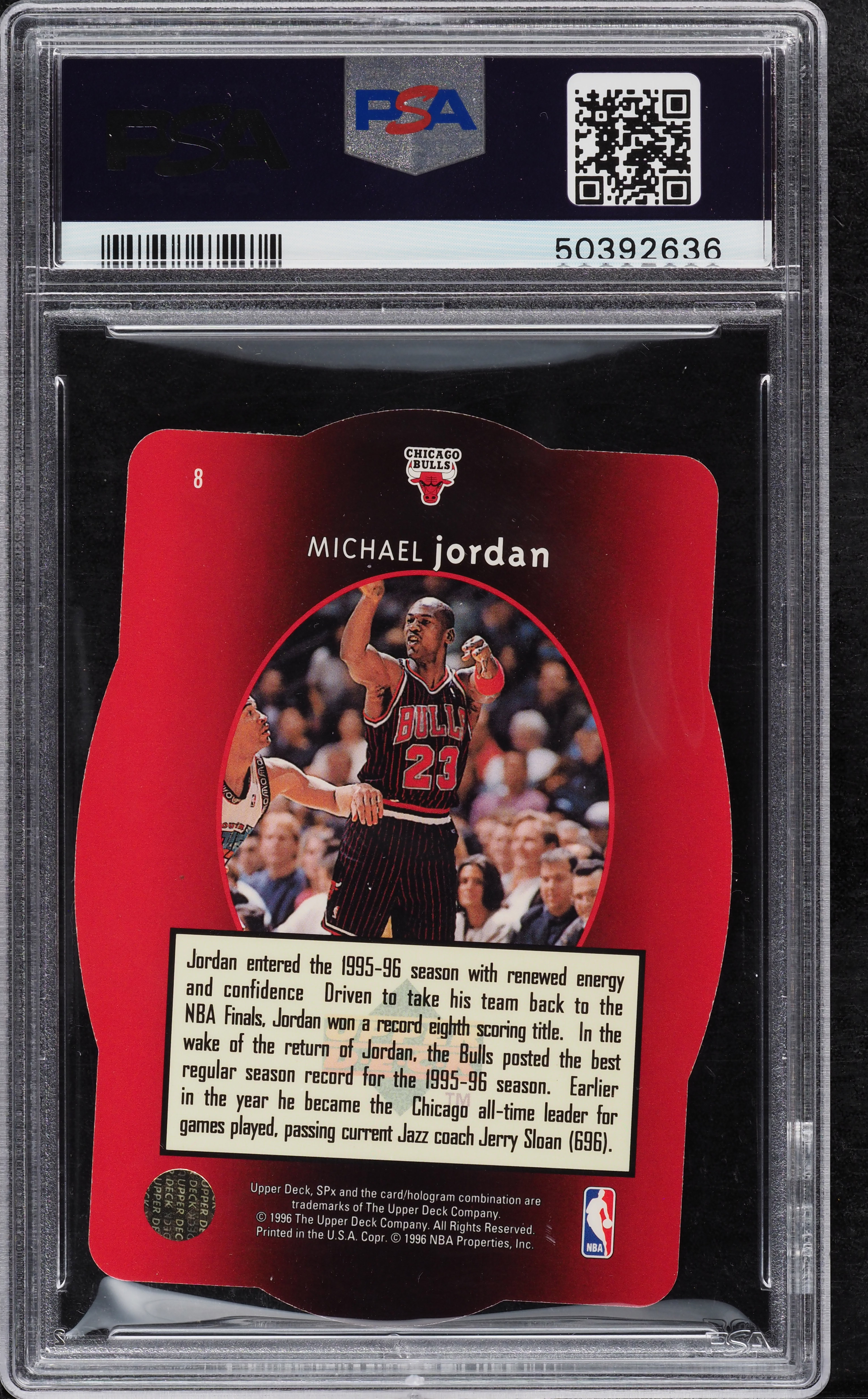 1996 SPx Die-Cut Michael Jordan #8 PSA 10 GEM MINT on Fanatics Collect