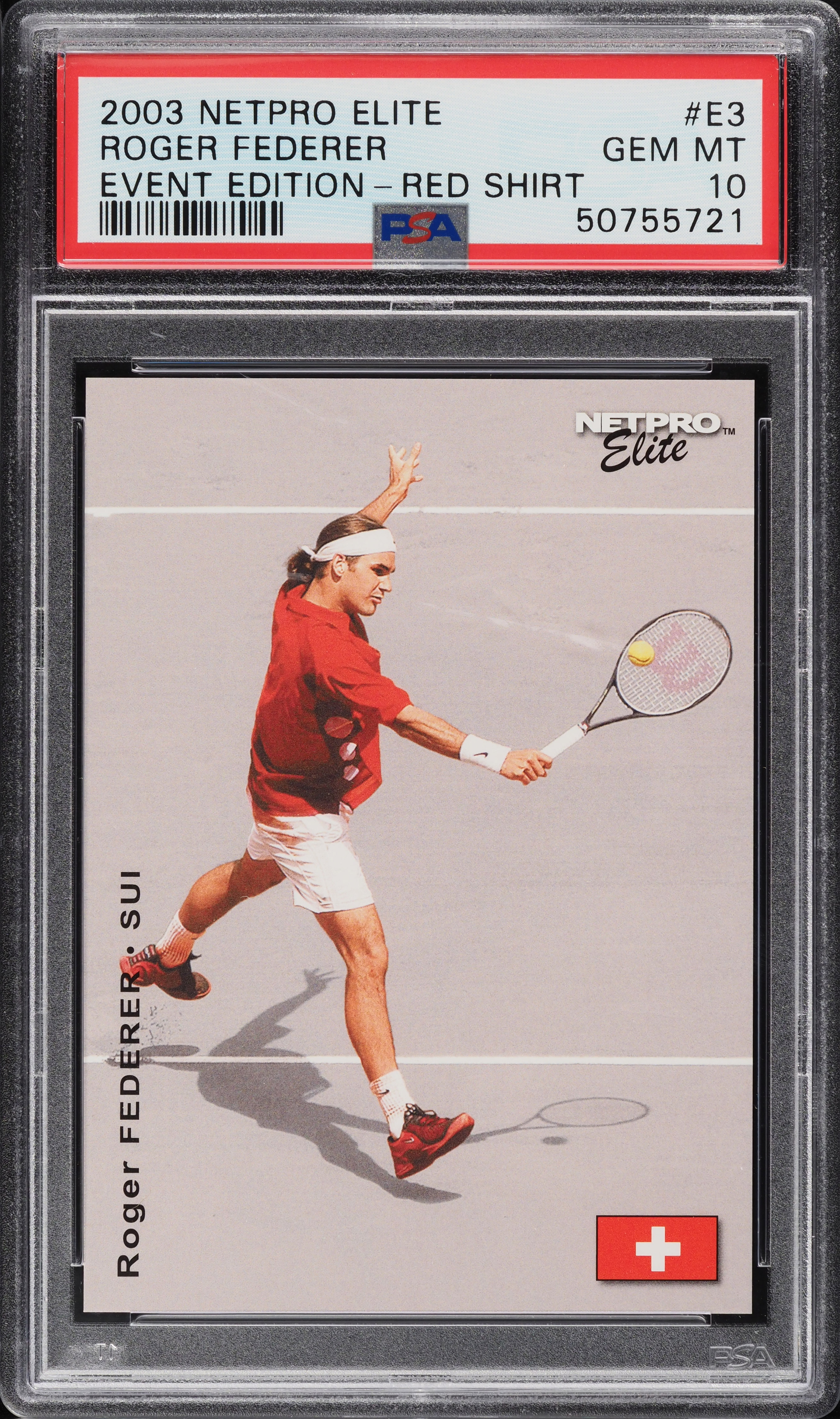 2003 Netpro Elite Event Edition Red Shirt Roger Federer ROOKIE PSA