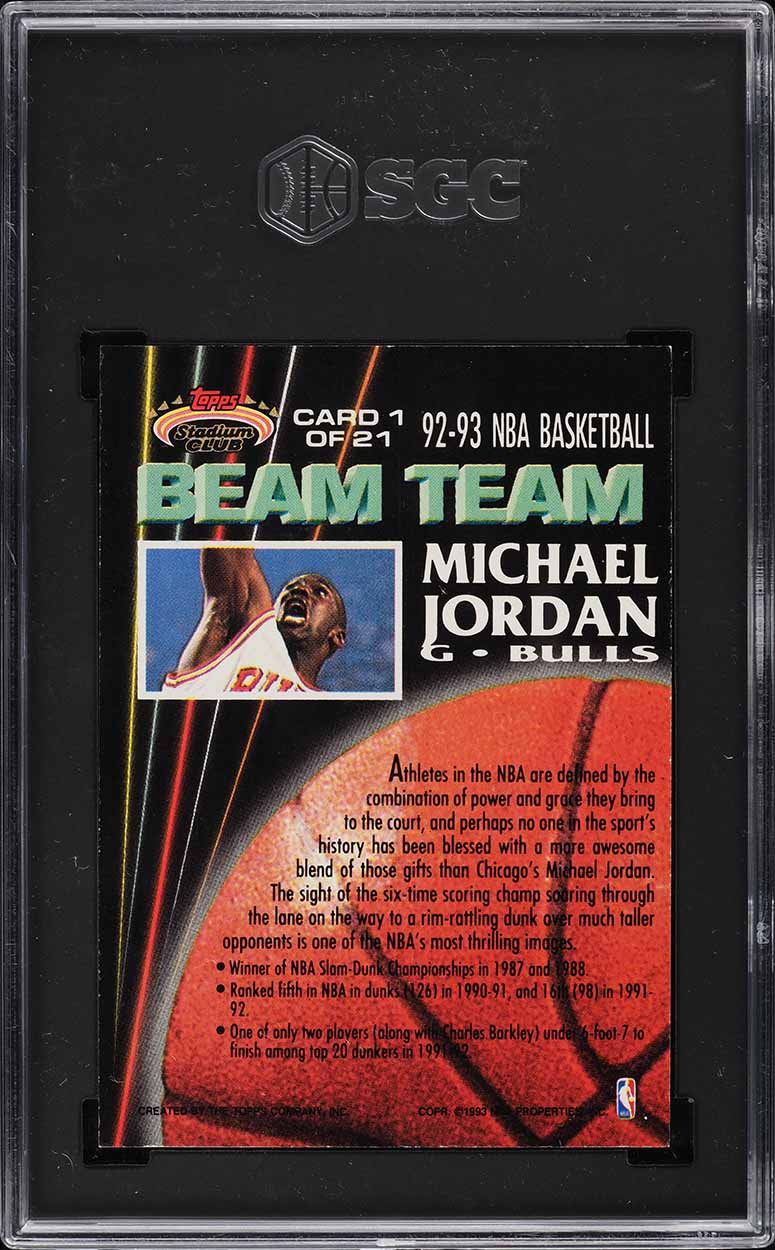 1992 Stadium Club Beam Team Members Only Michael Jordan #1 SGC 8 NM-MT