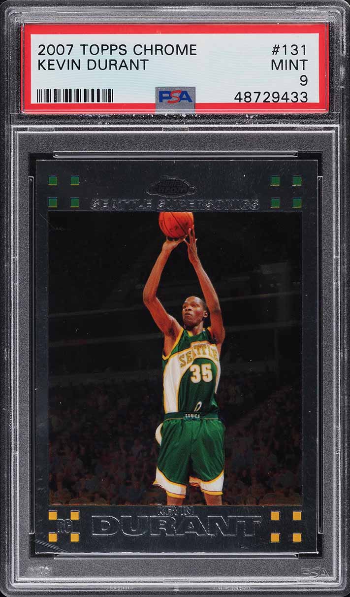 2007 Topps Chrome Kevin Durant ROOKIE RC #131 PSA 9 MINT on 