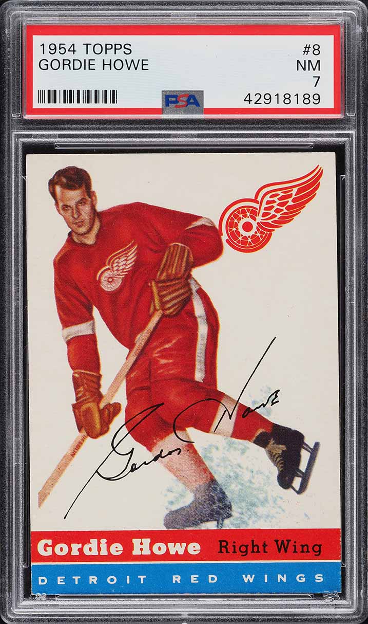 1954 Topps Hockey Gordie Howe #8 PSA 7 NRMT