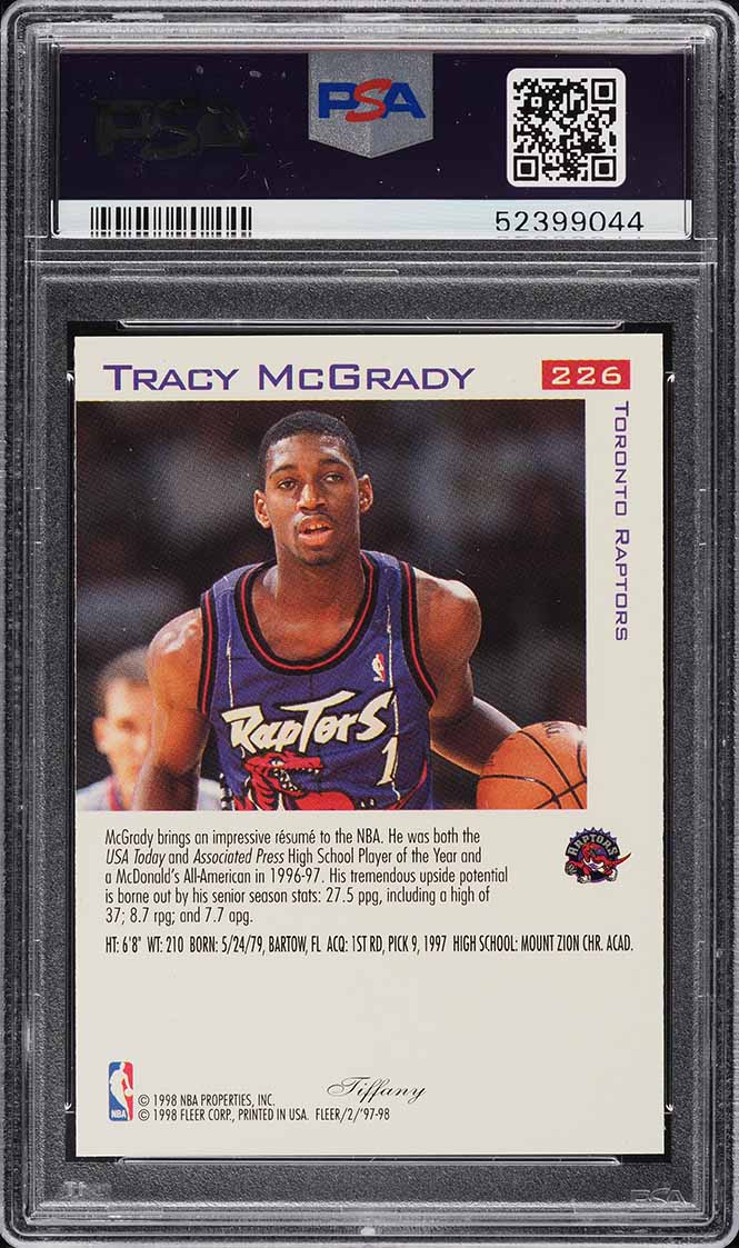 1997 Fleer Tiffany Tracy McGrady ROOKIE #226 PSA 9 MINT
