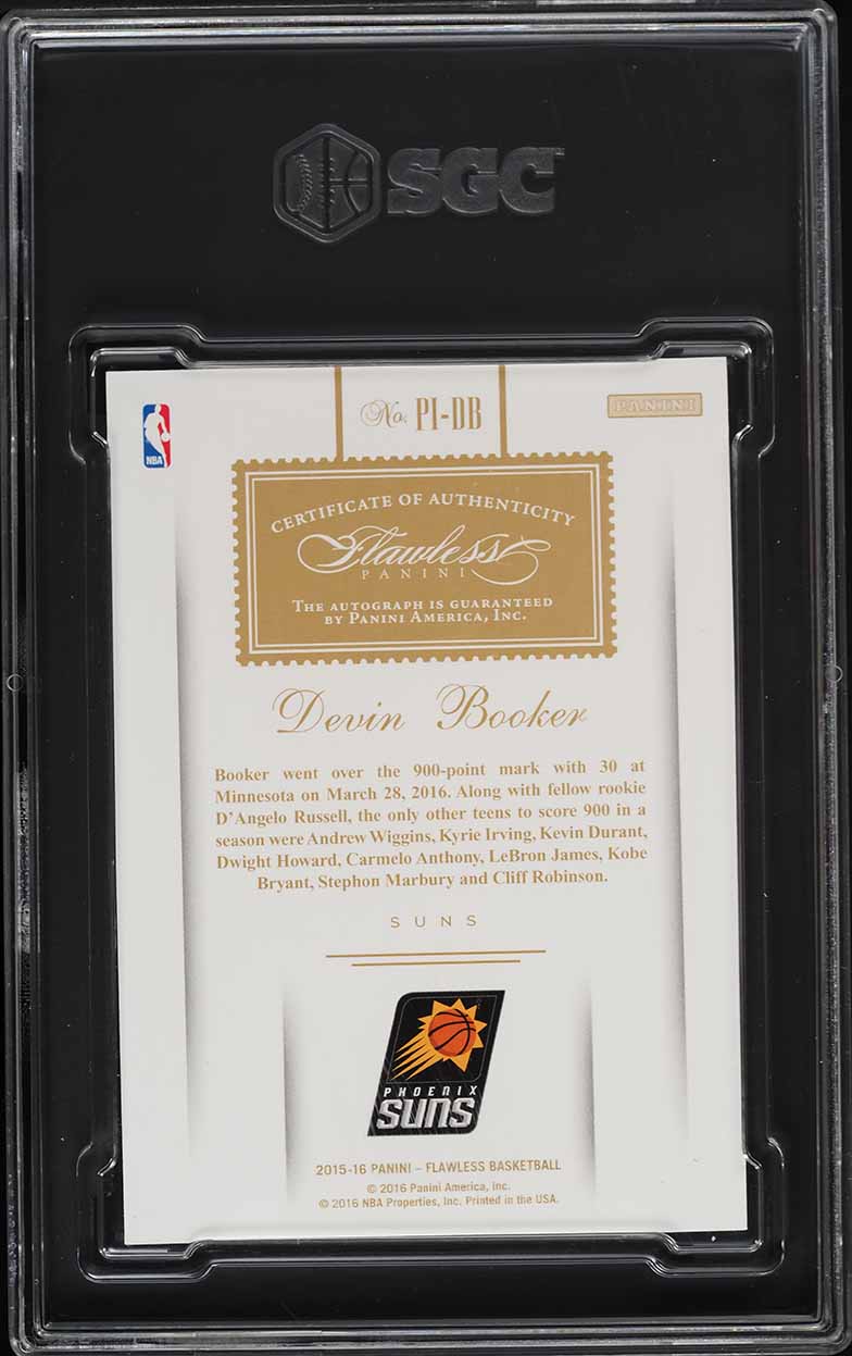 2015 Panini Flawless Devin Booker ROOKIE AUTO /25 #PI-DB SGC 9.5