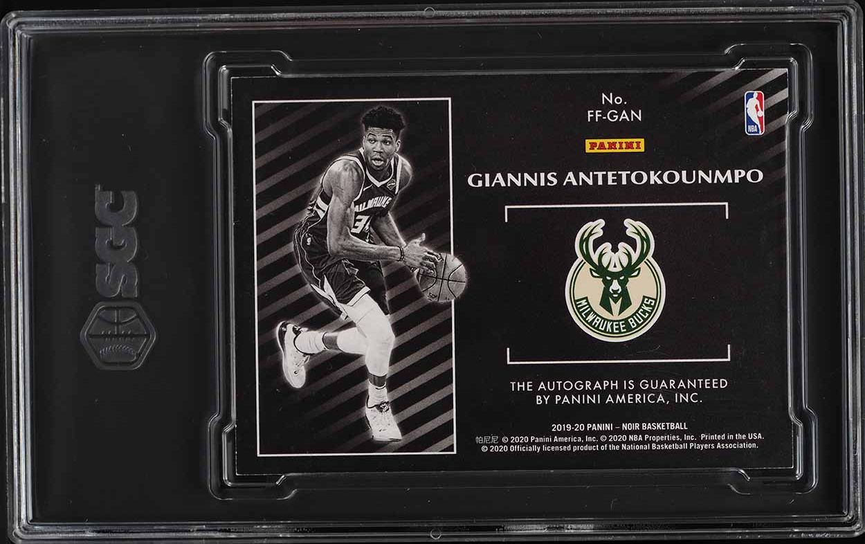 2019 Panini Noir Freeze Frame Giannis Antetokounmpo AUTO /49 SGC