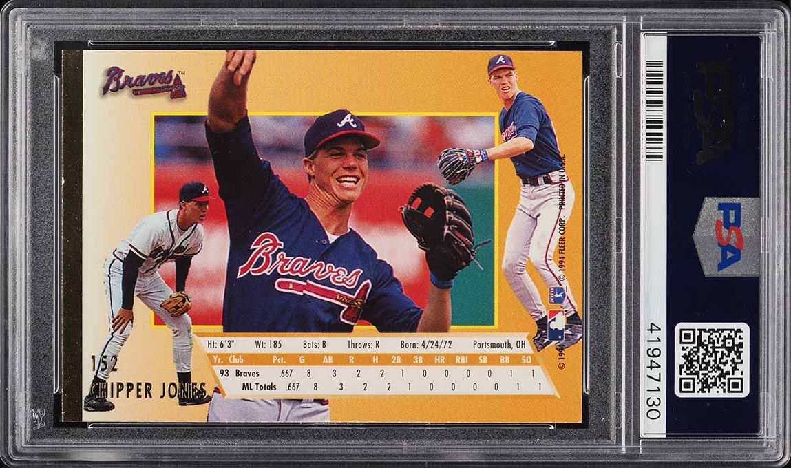 1994 Ultra Chipper Jones ROOKIE #152 PSA 6 EXMT