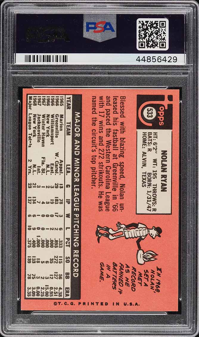 1969 Topps Nolan Ryan #533 PSA 8 NM-MT
