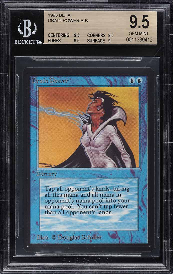 1993 Magic The Gathering MTG Beta Rare Drain Power BGS 9.5 GEM MINT