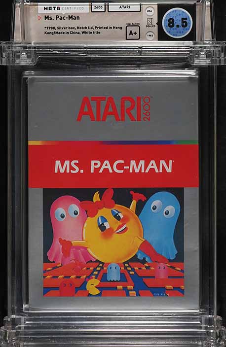 1983 Atari 2600 Ms. Pac-Man, Silver Box WATA 8.5 A+ on Fanatics