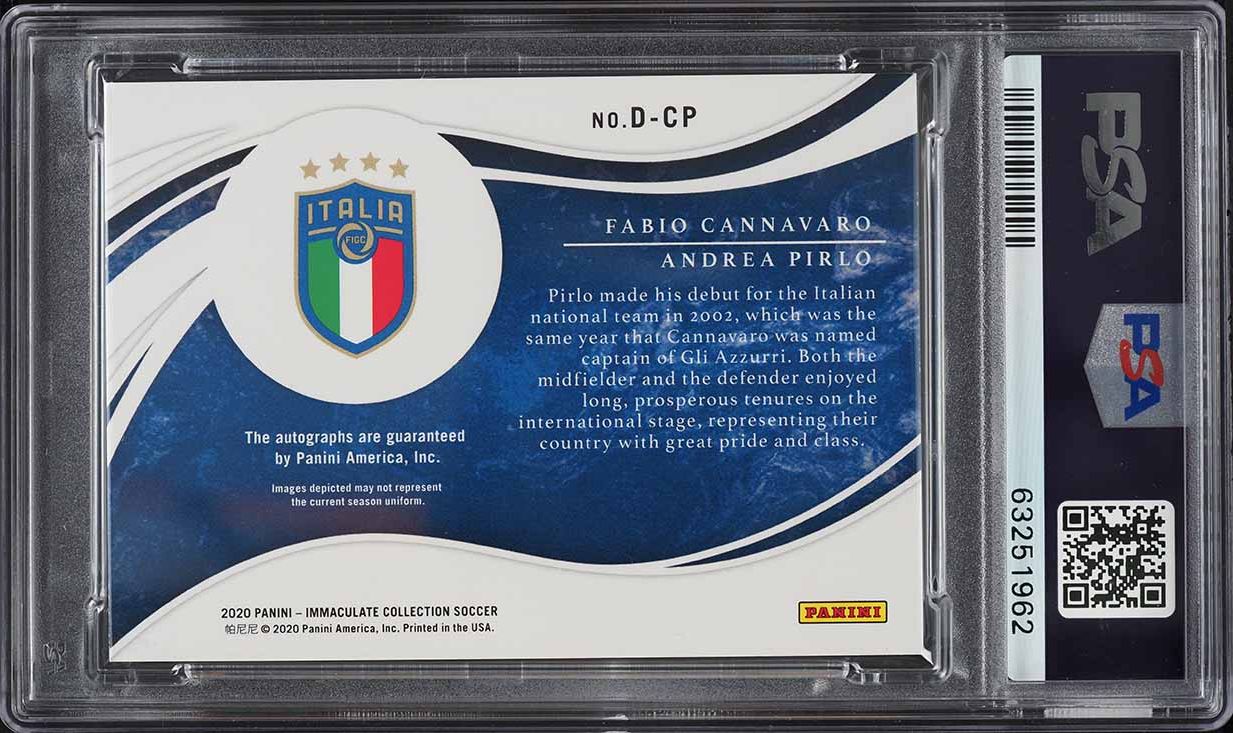 2020 Immaculate Collection Gold Cannavaro Andrea Pirlo PSA/DNA 10 