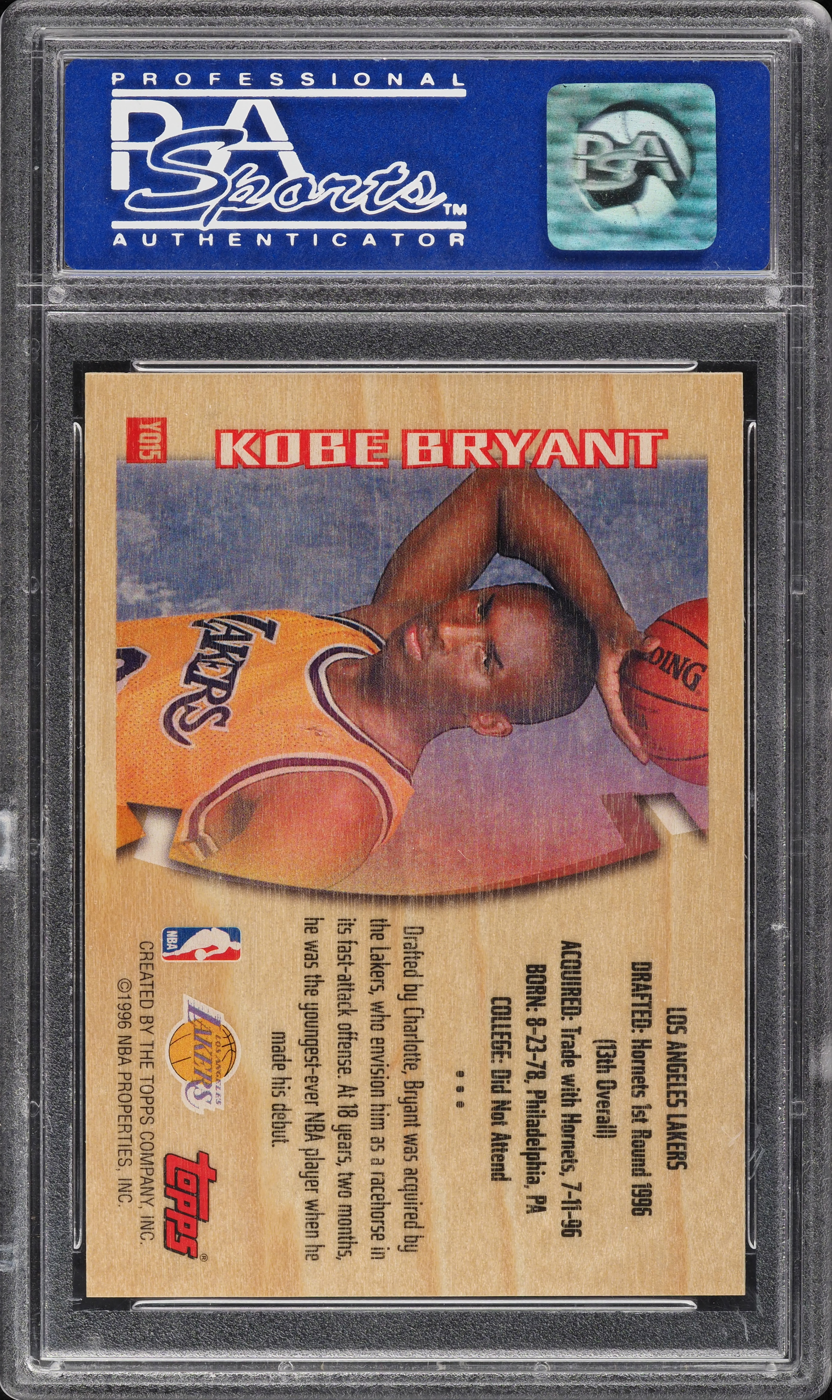 1996 Topps Youthquake Kobe Bryant ROOKIE #YQ15 PSA 9 MINT on