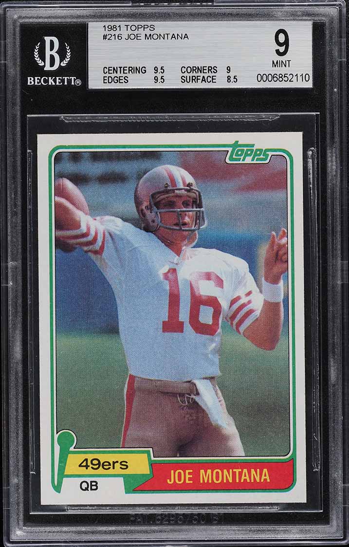 1981 Topps Football Joe Montana ROOKIE #216 BGS 9 MINT