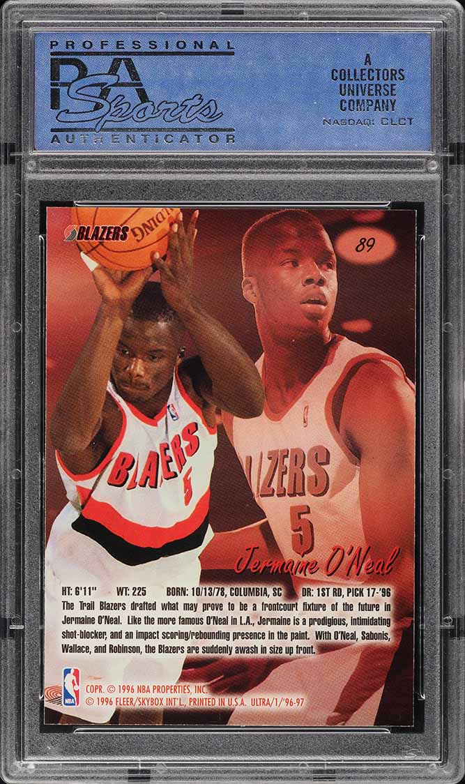 1996 Ultra Basketball Jermaine O'Neal ROOKIE #89 PSA 10 GEM MINT