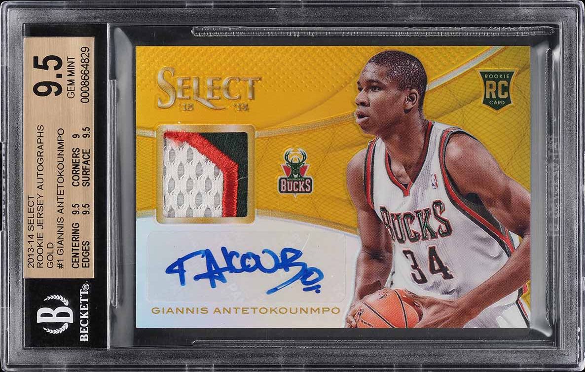 2013 Select Gold Giannis Antetokounmpo ROOKIE PATCH AUTO /10 #1
