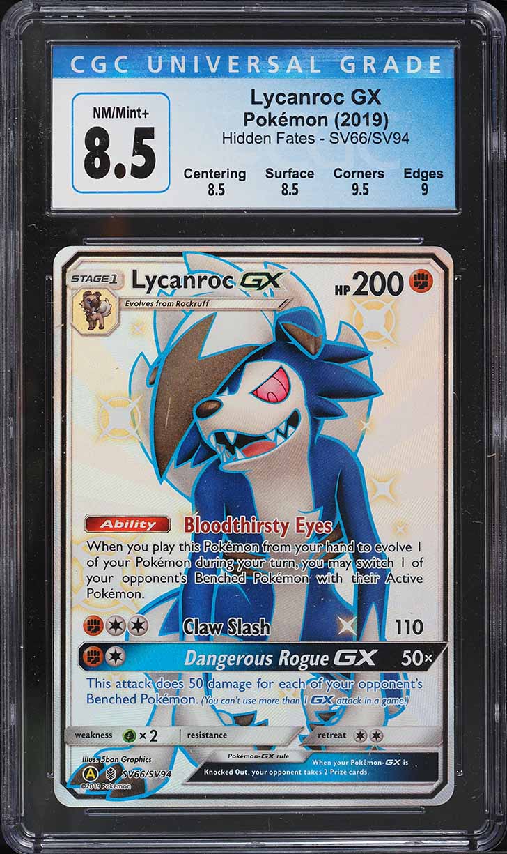 shiny lycanroc pokemon card CGC 9.5 GX Full Art (Graded Card) Phurion Px2 / None / 2 SV02 Lycanroc-GX SV66/94 - Shiny Vault