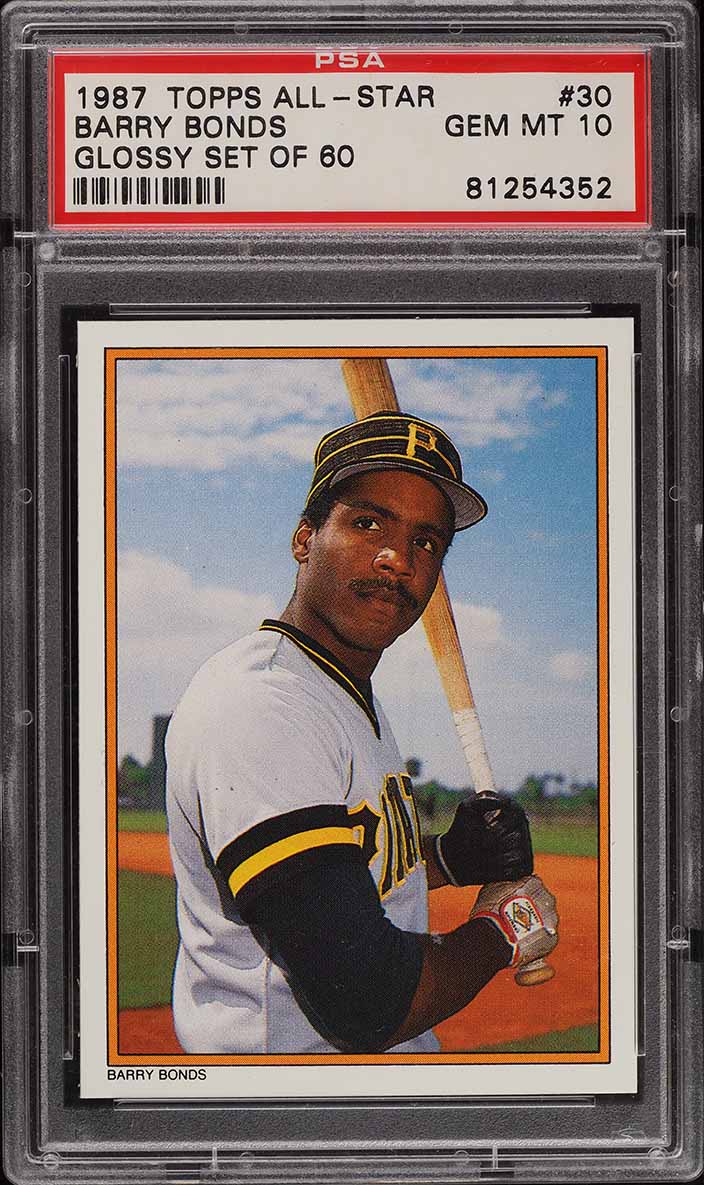 Barry Bonds Pittsburgh Pirates 1987 Topps Glossy All Star #30 PSA 10 Card -