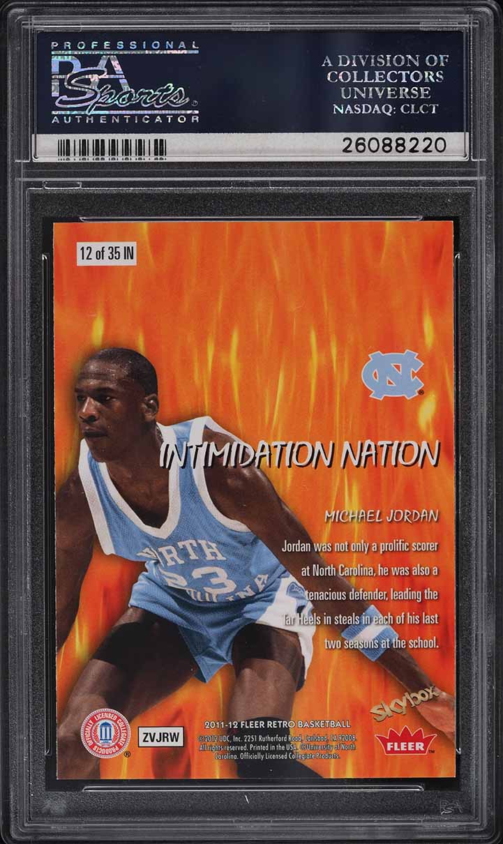 2011 Fleer Retro Intimidation Nation Michael Jordan #12 PSA 9 MINT