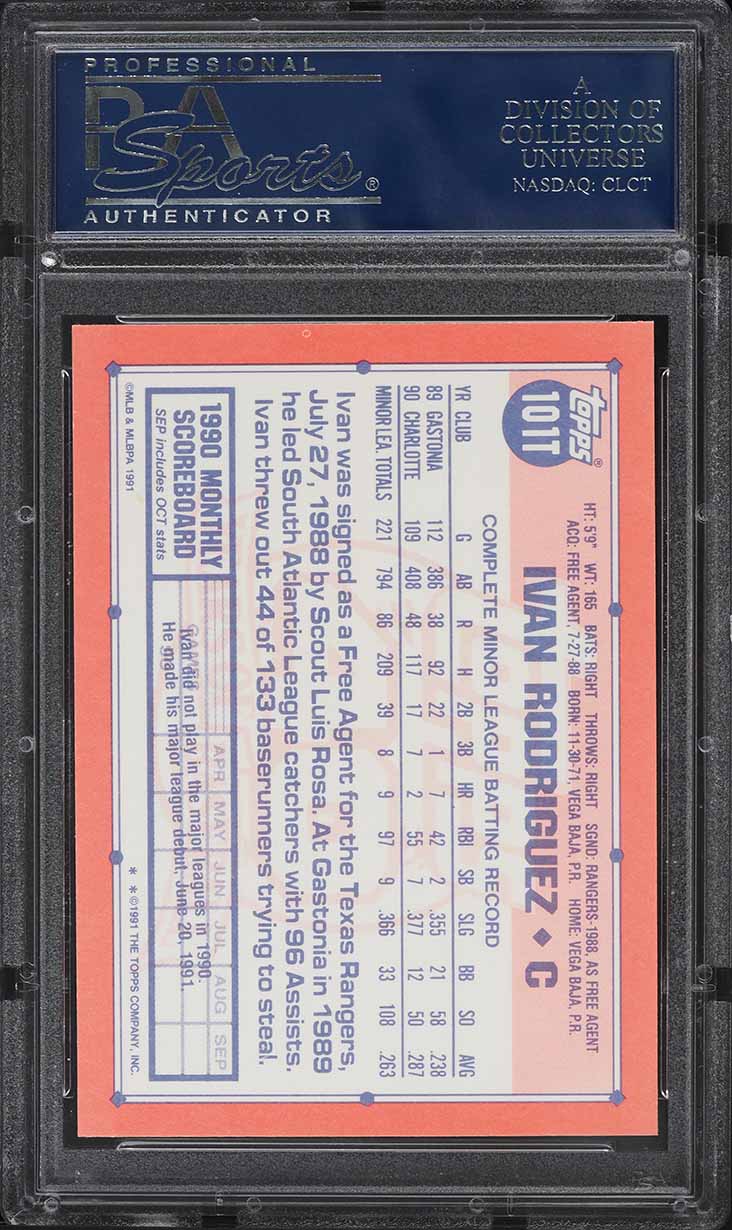 1991 Topps Traded Tiffany Ivan Rodriguez ROOKIE #101T PSA 10 GEM MINT