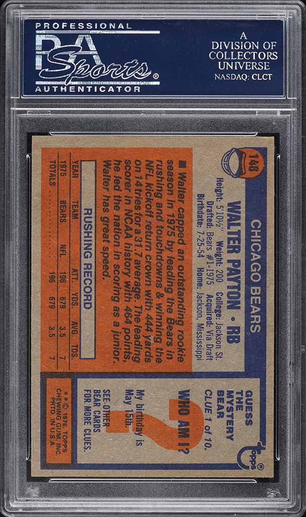 1976 Topps Football Walter Payton ROOKIE #148 PSA 9 MINT