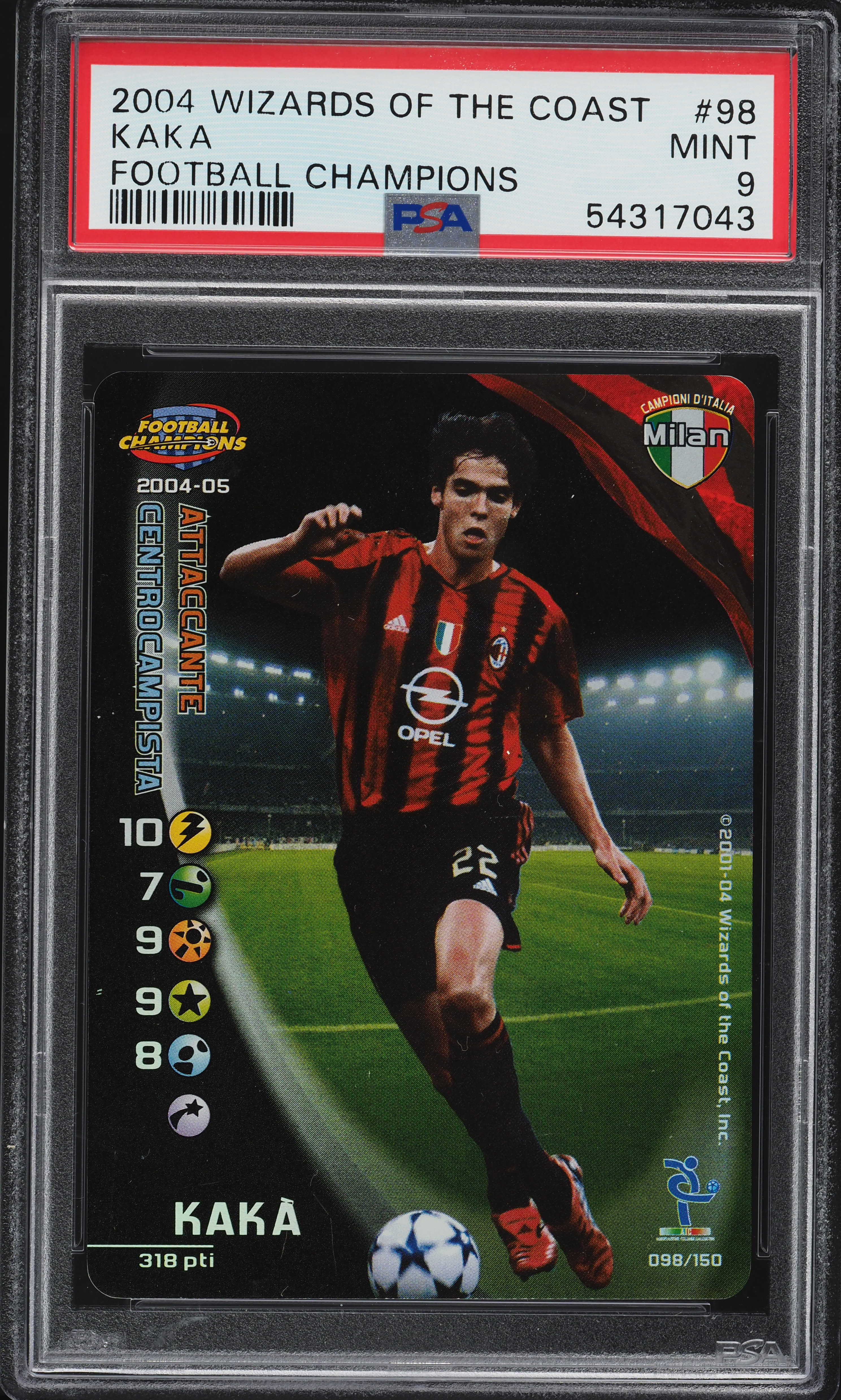 2004 Wizards Of The Coast Football Champions Kaka #98 PSA 9 MINT