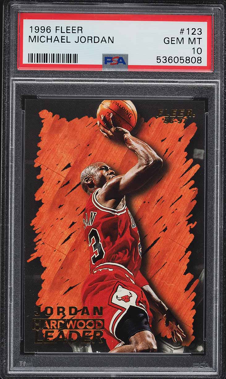 1996 Fleer Hardwood Leader Michael Jordan #123 PSA 10 GEM MINT on