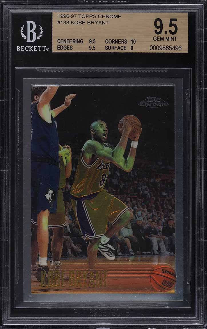 1996 Topps Chrome Kobe Bryant ROOKIE #138 BGS 9.5 GEM MINT on