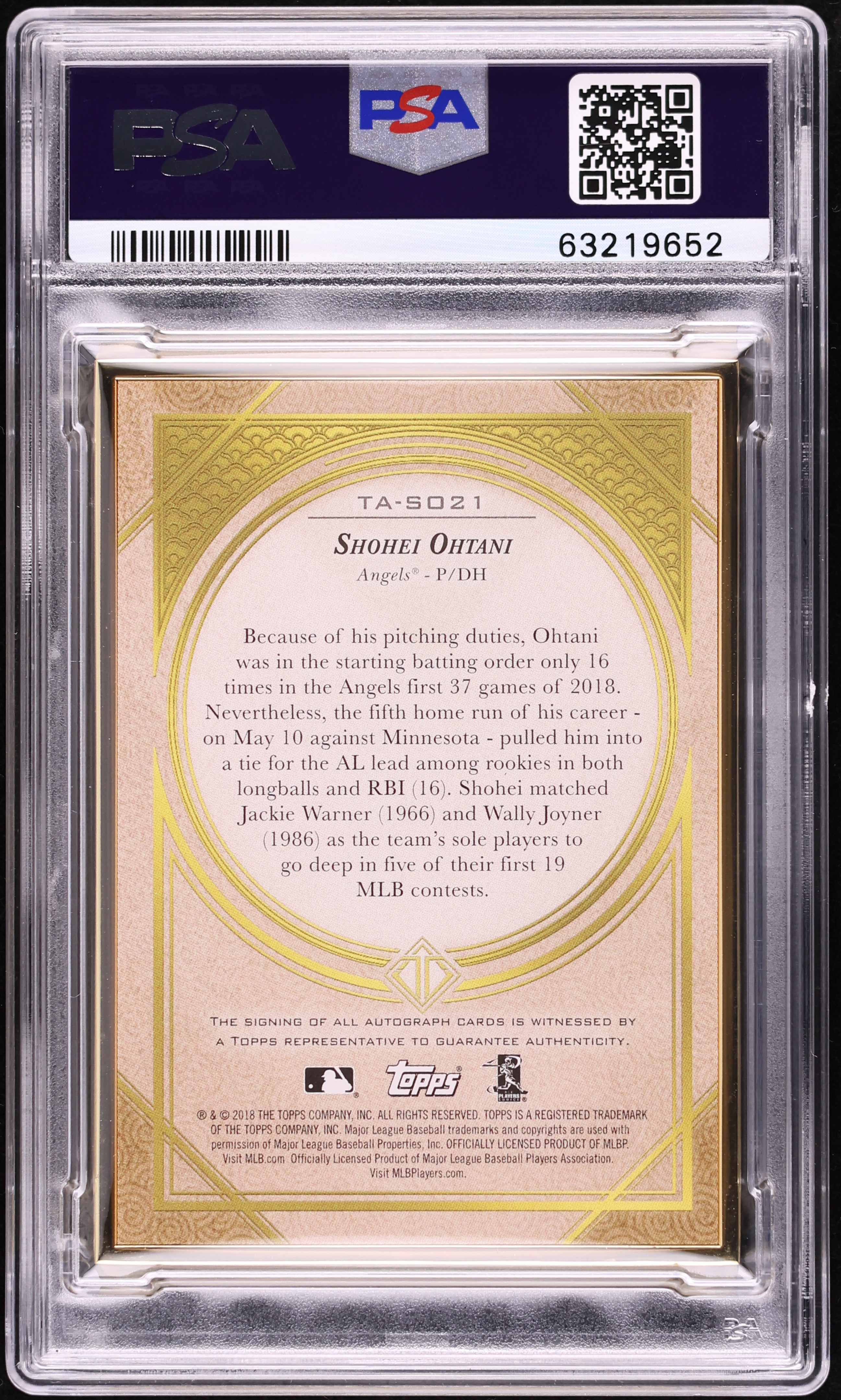 2018 Topps Transcendent Japan Shohei Ohtani ROOKIE AUTO DNA 9 /5