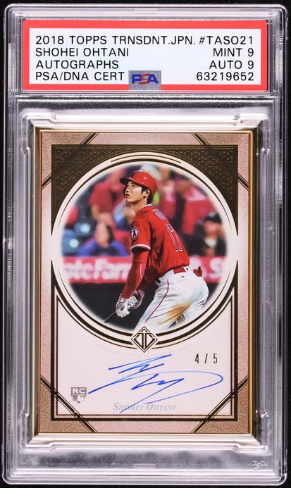 2018 Topps Transcendent Japan Shohei Ohtani ROOKIE AUTO DNA 9 /5