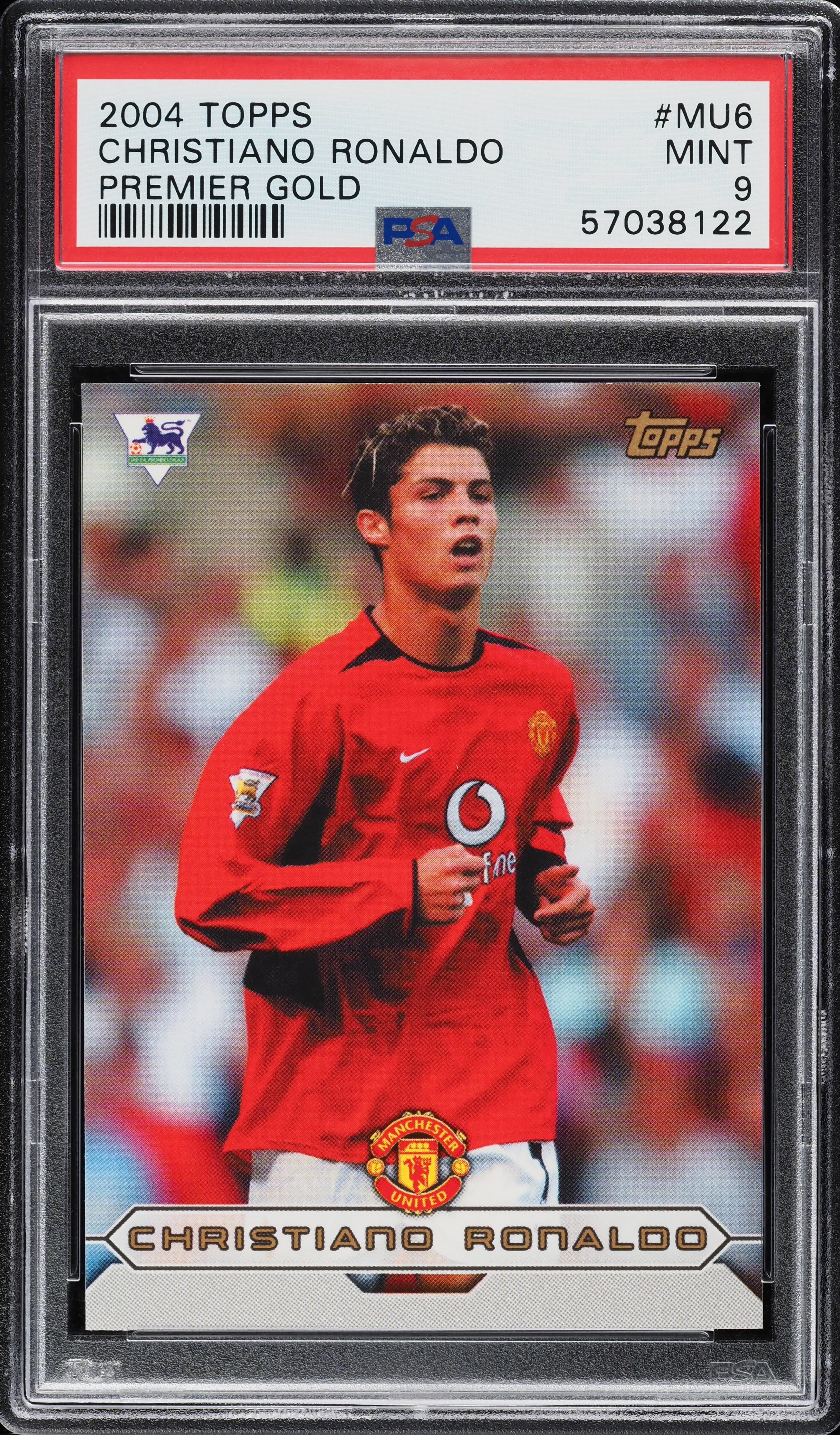 2004 Topps Premier Gold Cristiano Ronaldo #MU6 PSA 9 MINT on