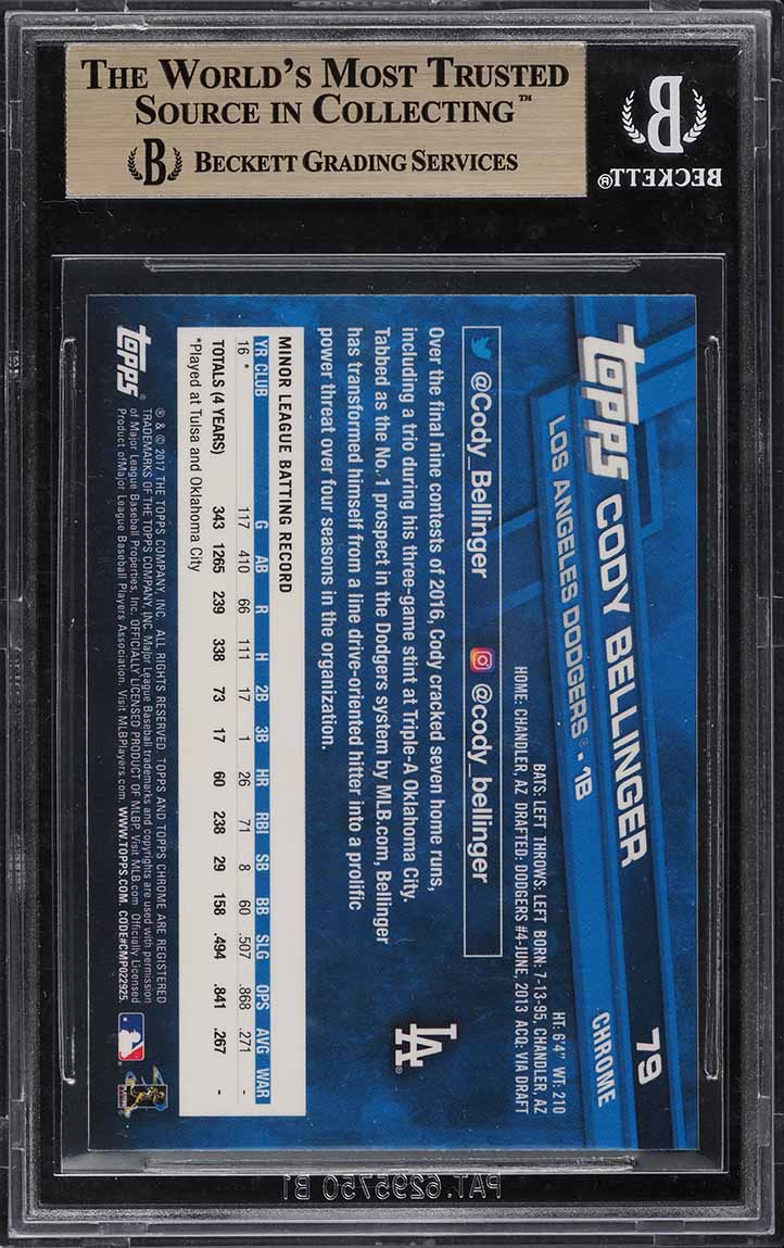 thumbnail image 2 of Graded Mint 9 - Cody Bellinger 2018 Topps All-Star Rookie #42 Card 2 of 9