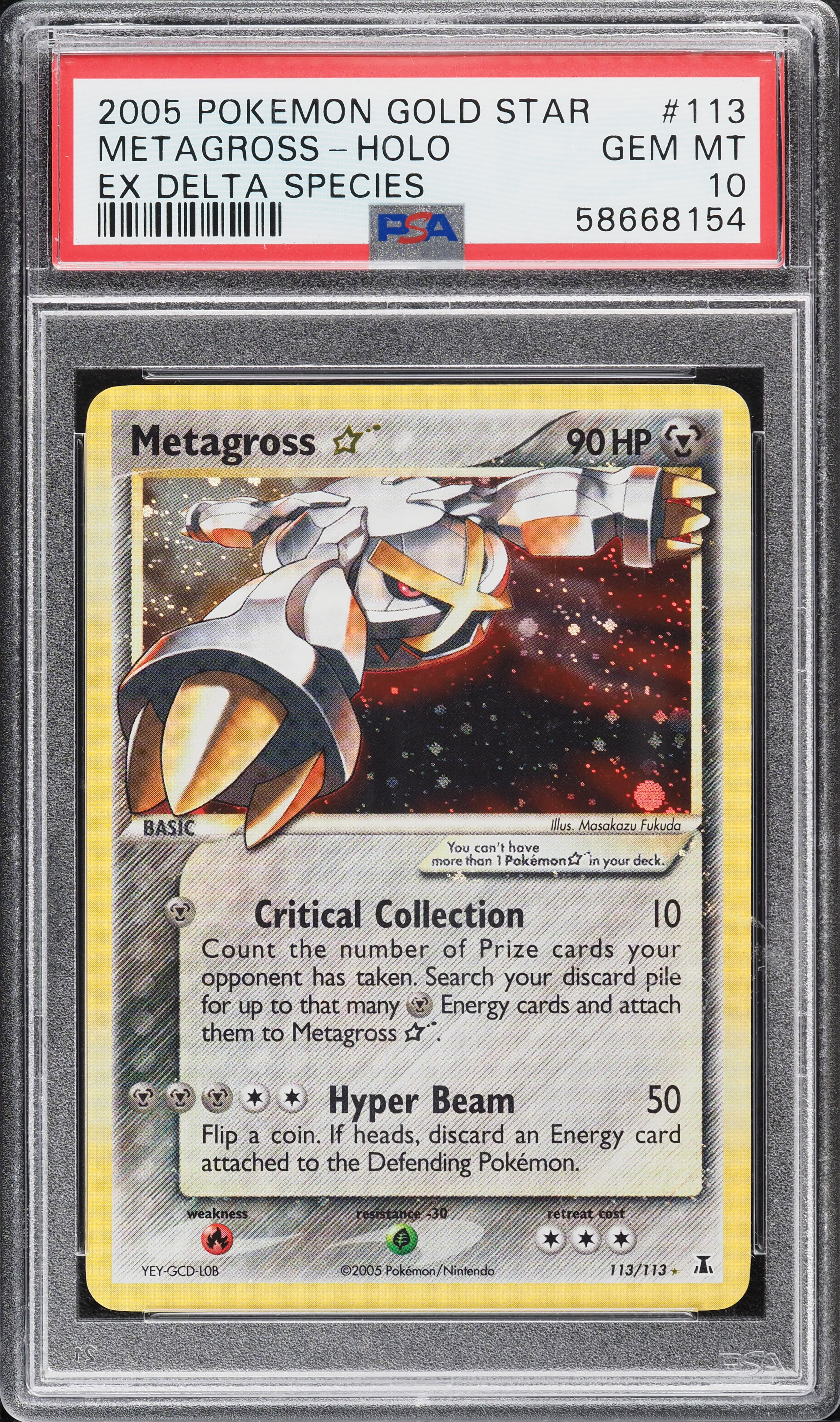 2005 Pokemon EX Delta Species Holo Metagross Gold Star #113 PSA 10
