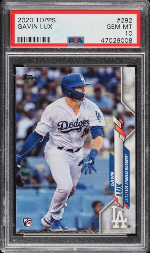 2020 Topps Wearing Helmet Gavin Lux ROOKIE #292 PSA 10 GEM MINT