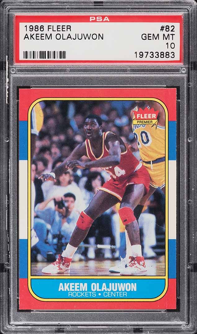 1986 Fleer Basketball Hakeem Olajuwon ROOKIE #82 PSA 10 GEM MINT