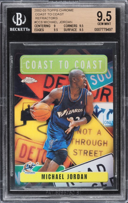 2002 Topps Chrome Coast To Coast Refractor Michael Jordan #CC8 BGS 9.5 GEM MINT