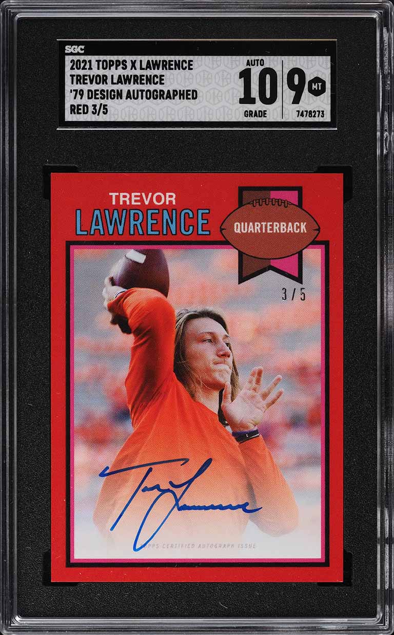 2021 Topps X '79 Design Red Trevor Lawrence ROOKIE /5 SGC 9 MINT