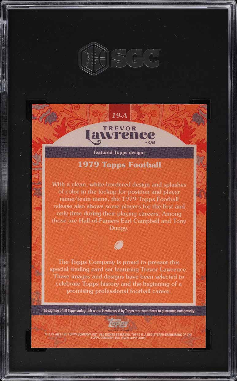 2021 Topps X '79 Design Red Trevor Lawrence ROOKIE /5 SGC 9 MINT