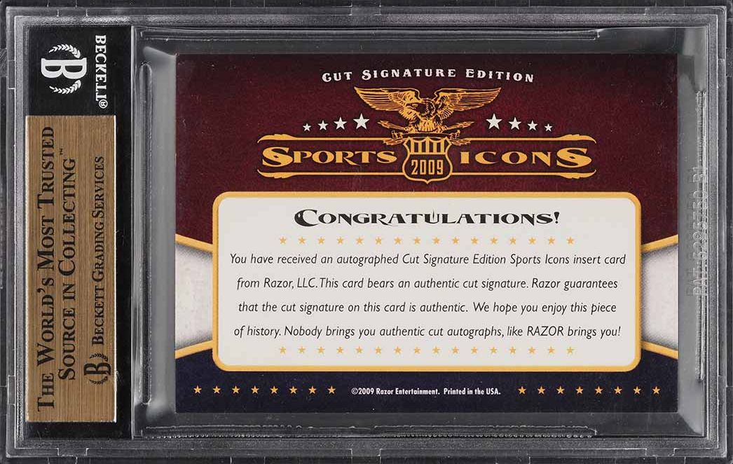 2009 Razor Cut Signature Sports Icons Edition Maurice Richard AUTO /49 BGS AUTH
