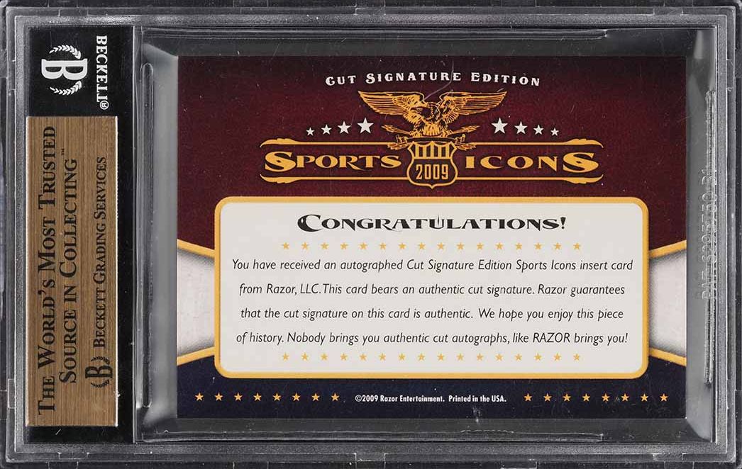 2009 Razor Cut Signature Sports Icons Edition Maurice Richard AUTO /49 BGS AUTH