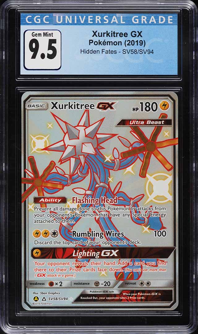 2019 Pokemon Sun & Moon Hidden Fates Shiny Xurkitree GX #SV58 CGC 9.5 GEM  MINT on Fanatics Collect