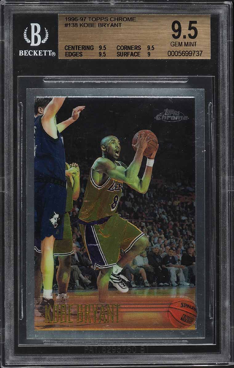 1996 Topps Chrome Kobe Bryant ROOKIE #138 BGS 9.5 GEM MINT