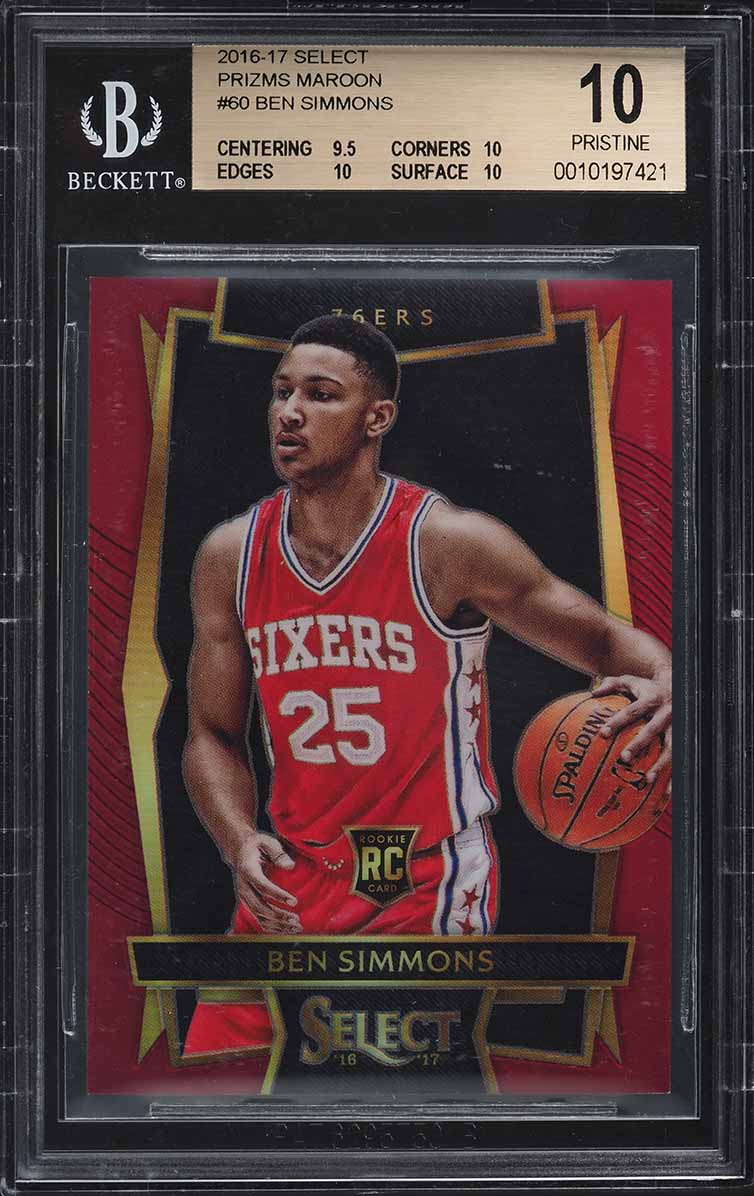 2016 Select Maroon Prizms Ben Simmons ROOKIE /175 #60 BGS 10 PRISTINE